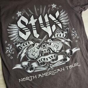 Small Styx Rock & Roll Forever American Tour Shirt sz SMALL Two Sided